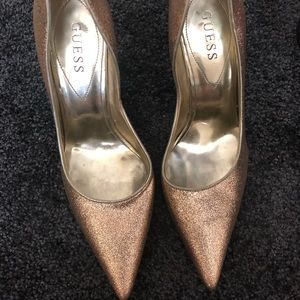 Sparkly gold Guess heels
